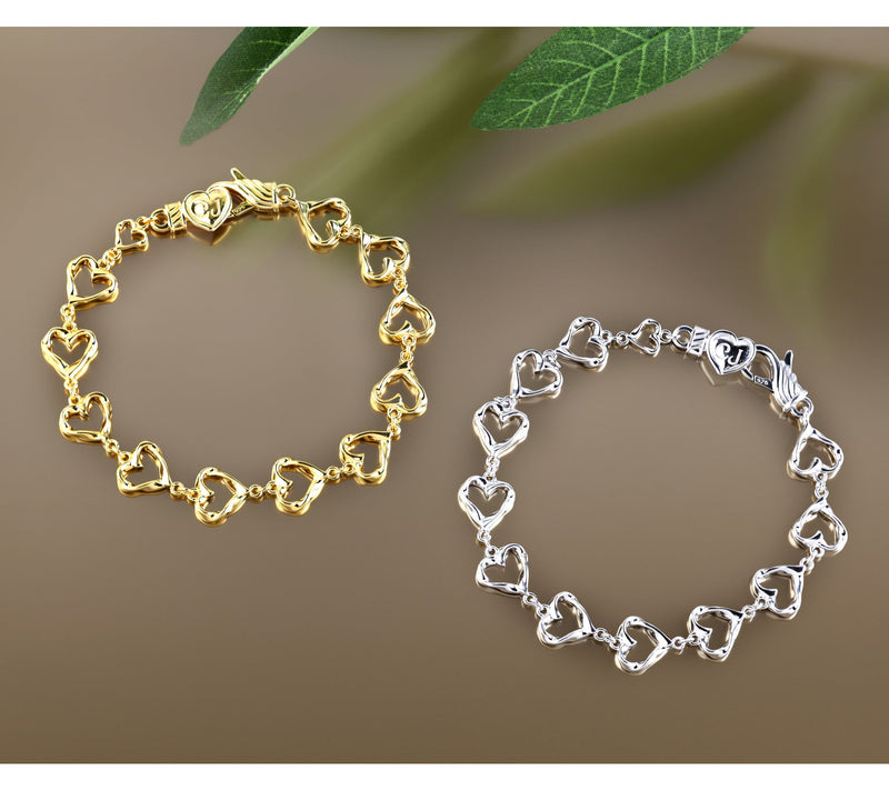 Christian James by Scott Grimes Sterling Silver Heart Link Bracelet 11.0g — View 3