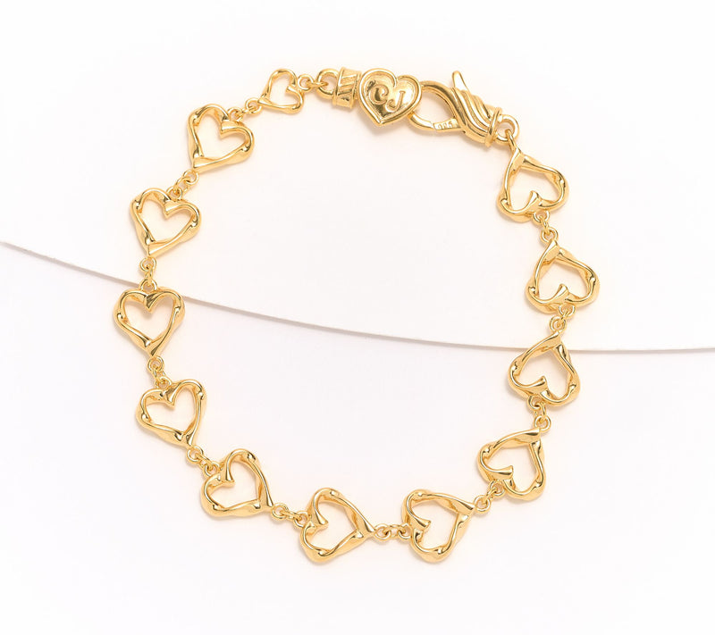 Christian James by Scott Grimes 14K Gold Clad Heart Link Bracelet 11.0g — Main view