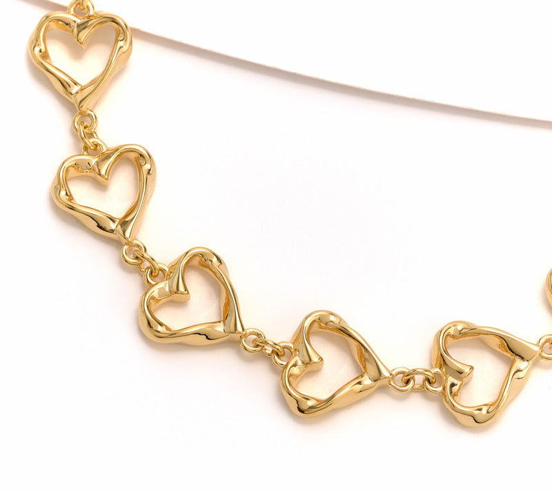 Christian James by Scott Grimes 14K Gold Clad Heart Link Bracelet 11.0g — View 2