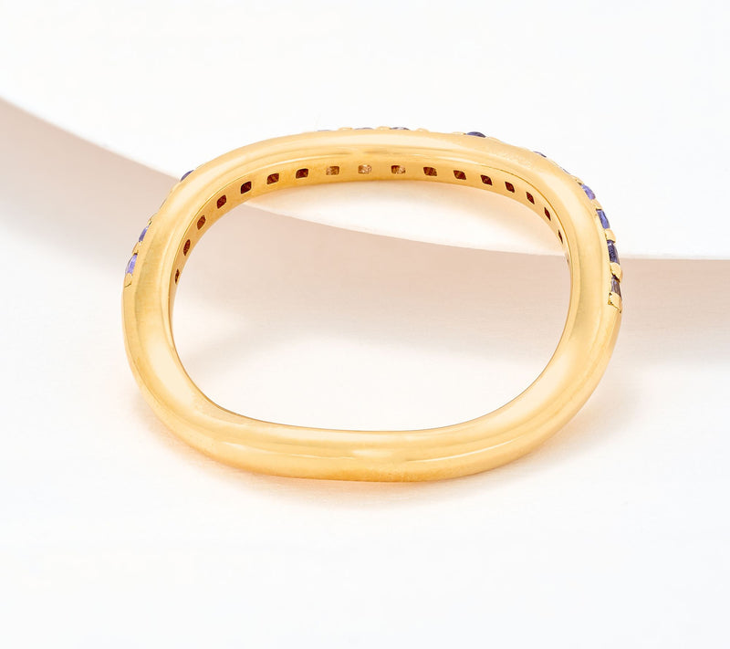 Christian James by Scott Grimes 14K Gold Clad Exotic Gemstone Ripple Ring — View 2