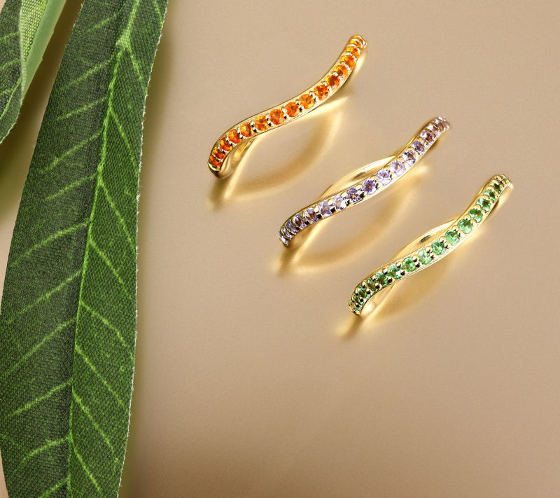 Christian James by Scott Grimes 14K Gold Clad Exotic Gemstone Ripple Ring — View 3