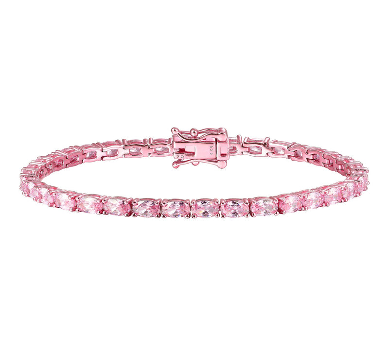 Diamonique x Jennifer Miller Pink Tennis Bracelet, Sterling — Main view