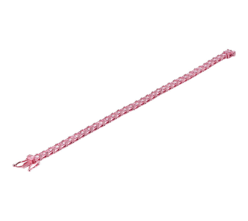 Diamonique x Jennifer Miller Pink Tennis Bracelet, Sterling — View 2