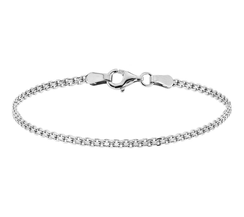 Silver Style 2.5mm Solid Bismarck Chain Bracelet, Sterling — View 7