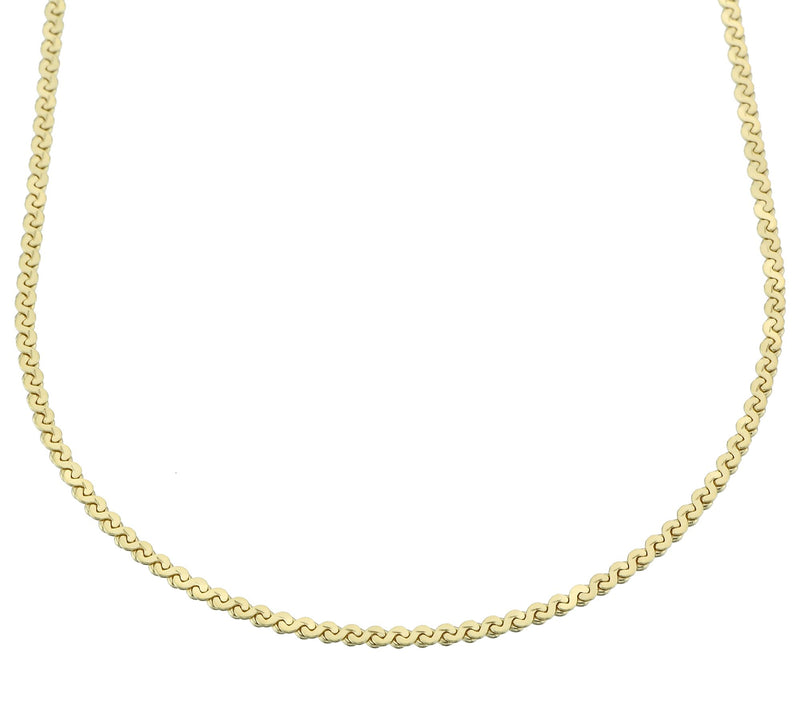 Silver Style 1.2mm Solid Serpentine Chain Necklace, Sterling — View 3