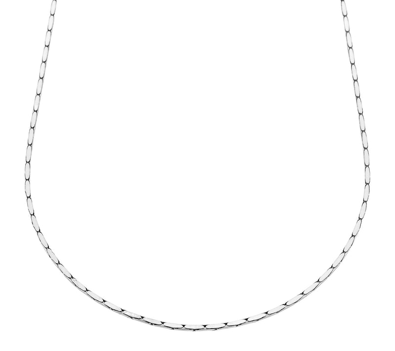 Silver Style 1mm Diamond Cut Cardano Chain Necklace, Sterling — Main view