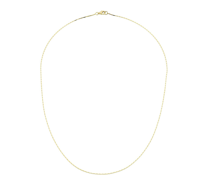 Silver Style 1mm Diamond Cut Cardano Chain Necklace, Sterling — View 4