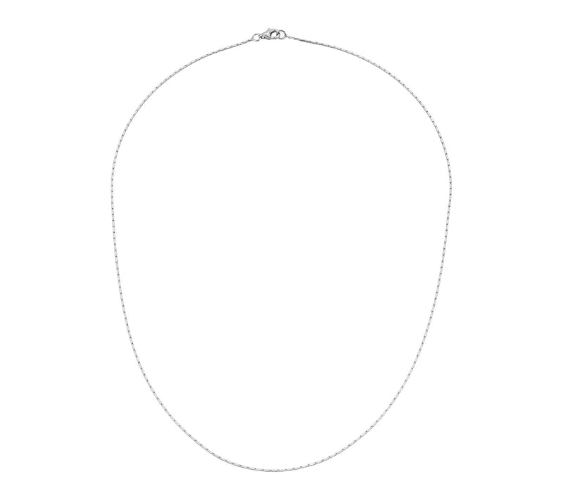 Silver Style 1mm Diamond Cut Cardano Chain Necklace, Sterling — View 2