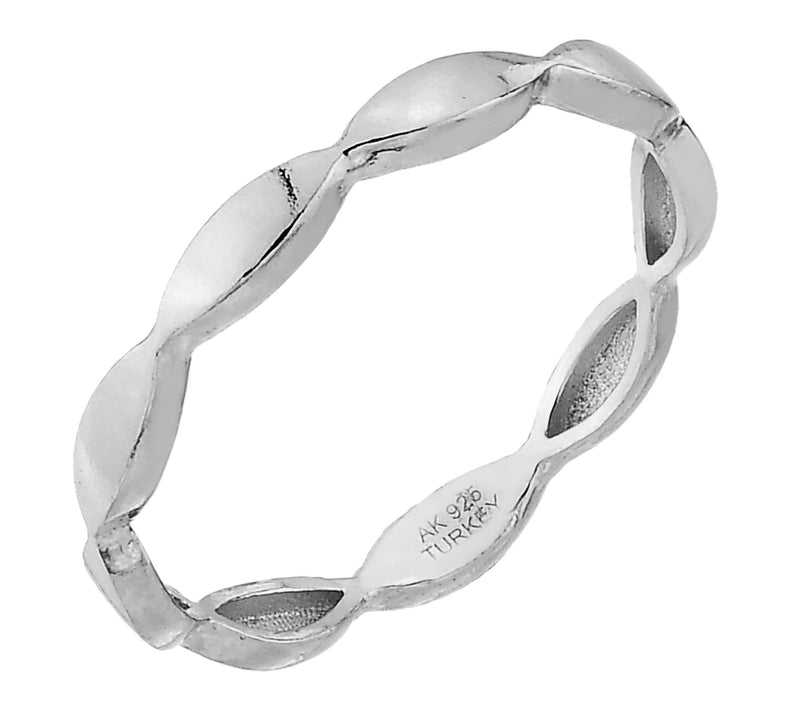 Silver Style Marquise Design Band Ring, Sterling — Main view