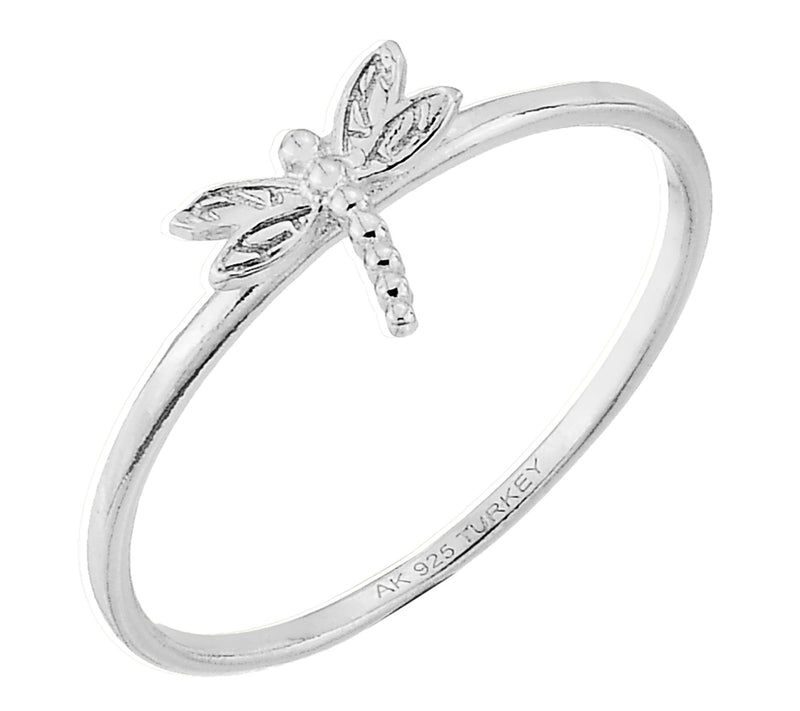 Silver Style Dragonfly Polished Band  Ring, Sterling — View 5