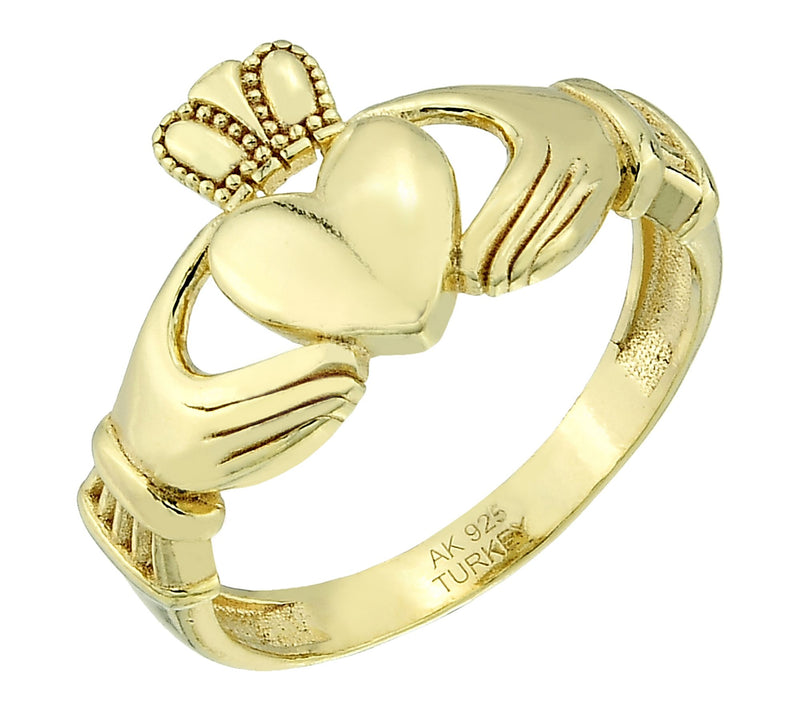 Silver Style Claddagh Ring, Sterling — View 2