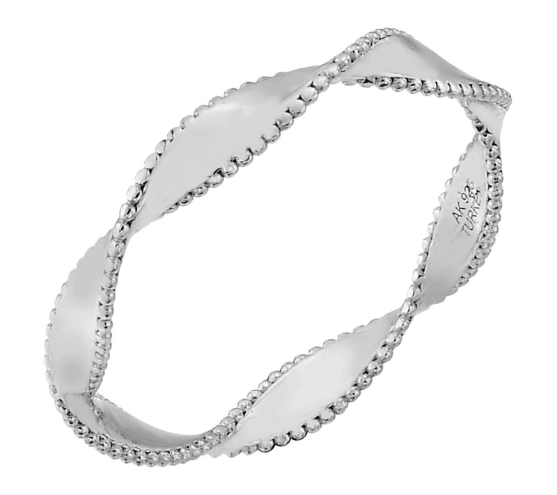 Silver Style Swirl Design Band Ring, Sterling — Main view