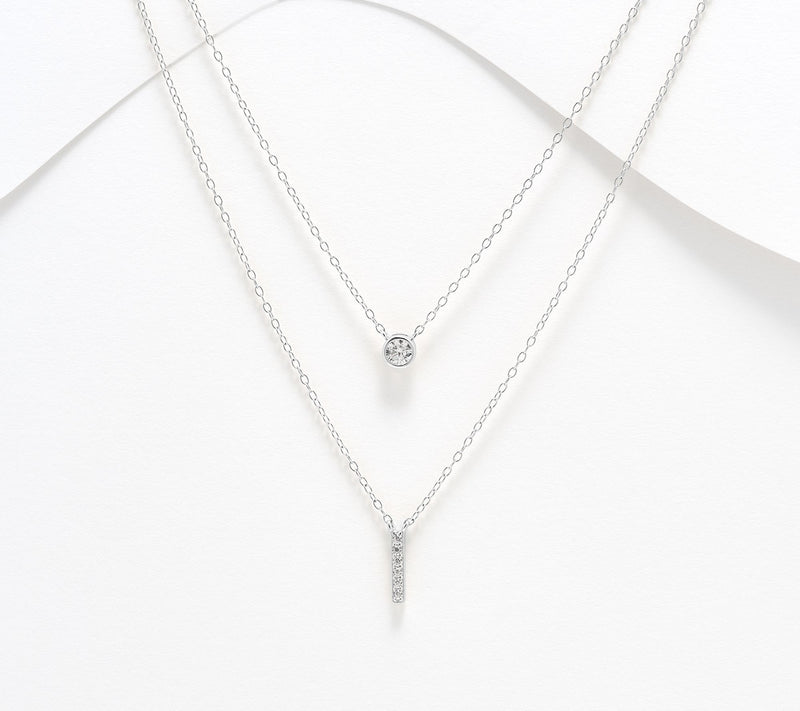 Diamonique Sterling Silver Initial Necklace with Gift Box — View 40