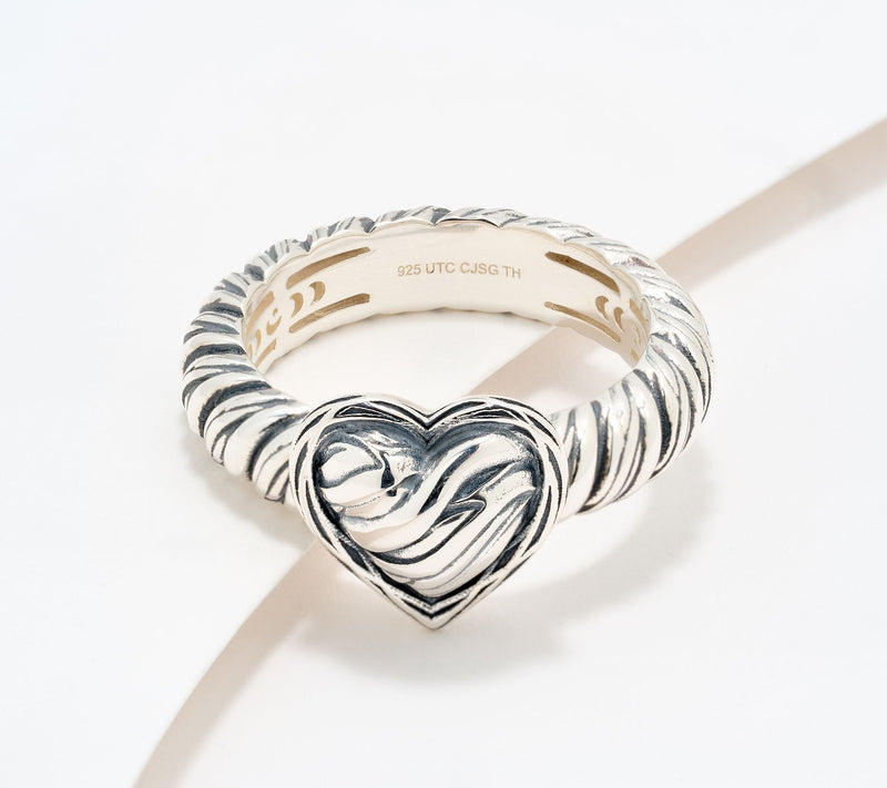 Christian James by Scott Grimes Sterling Silver Ripple Heart Ring — Main view