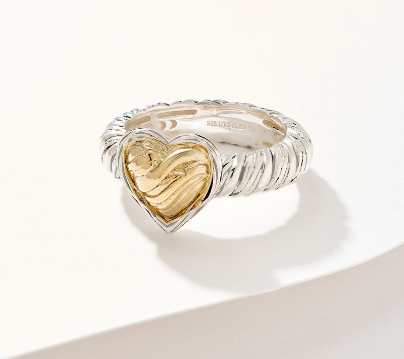Christian James by Scott Grimes Two-tone Ripple Heart Ring — Main view