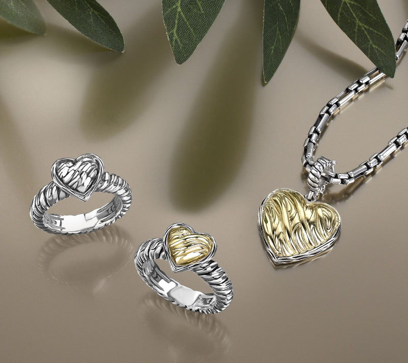 Christian James by Scott Grimes Two-tone Ripple Heart Ring — View 4