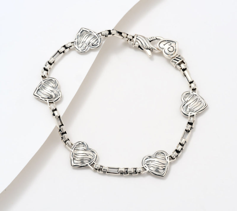 Christian James by Scott Grimes Sterling Silver Ripple Heart Bracelet 12.13g — Main view