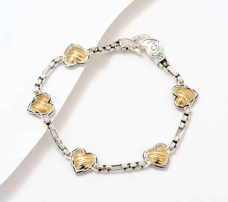 Christian James by Scott Grimes Two-tone Ripple Heart Bracelet 13.13g — Main view