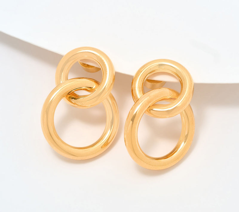 David Markstein Bronze Double Circle Interlocking Earrings — View 7