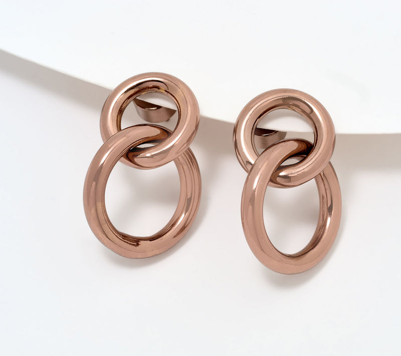 David Markstein Bronze Double Circle Interlocking Earrings — View 19