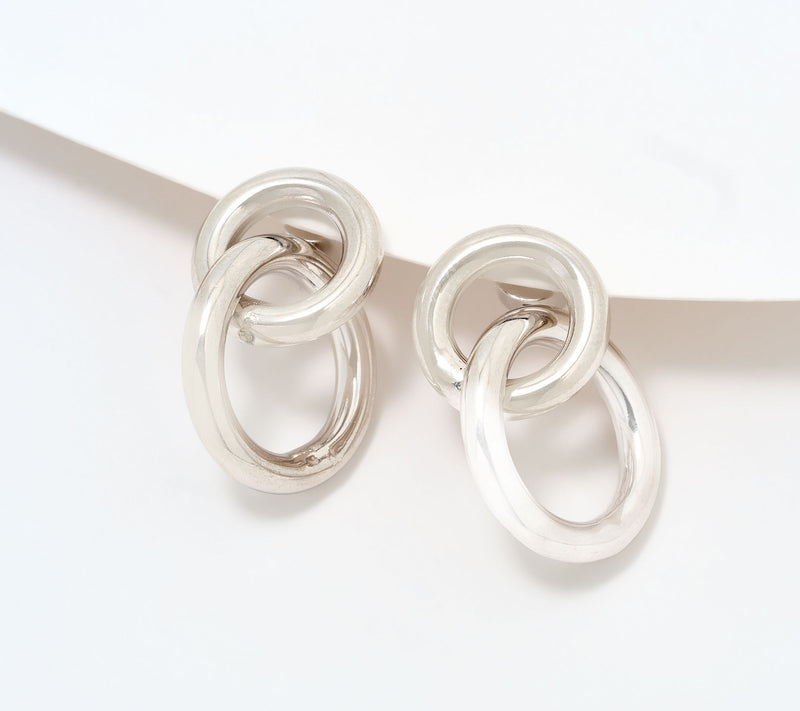 David Markstein Bronze Double Circle Interlocking Earrings — View 20