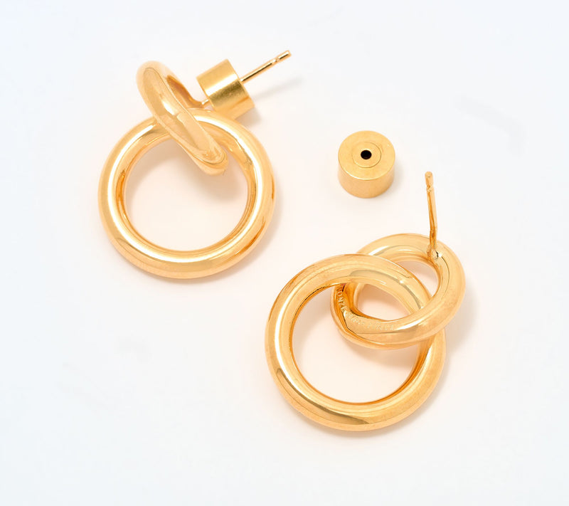 David Markstein Bronze Double Circle Interlocking Earrings — View 8