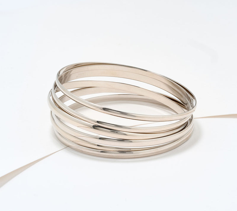 David Markstein Premiere Bronze Set of 7 Luxe Slip on Bangles — View 12