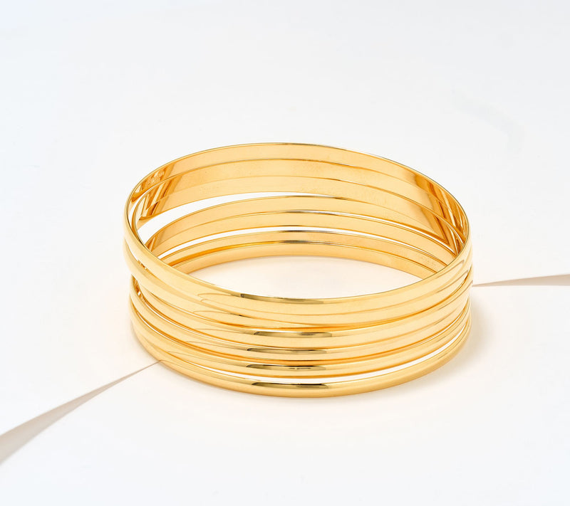 David Markstein Premiere Bronze Set of 7 Luxe Slip on Bangles — View 13