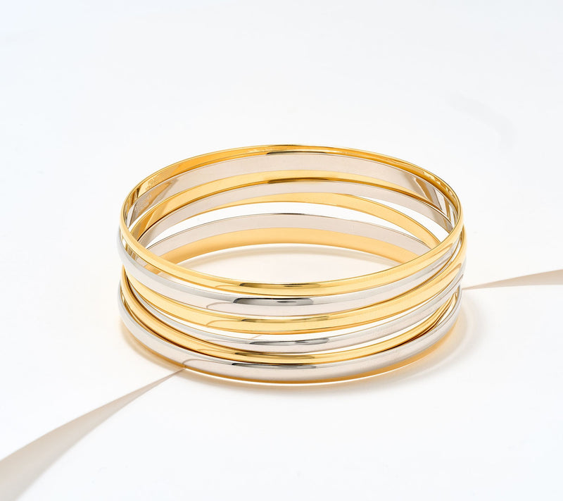 David Markstein Premiere Bronze Set of 7 Luxe Slip on Bangles — View 15