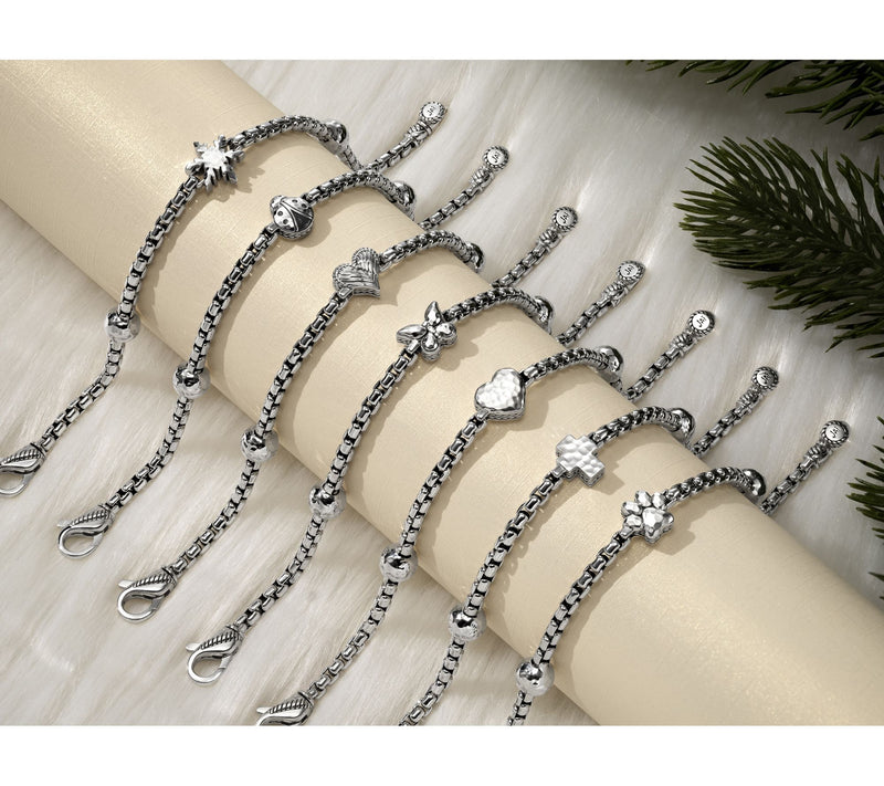 JAI Sterling Silver Symbols of Love 3.7mm Box Chain Bracelet, 12.5g — View 2