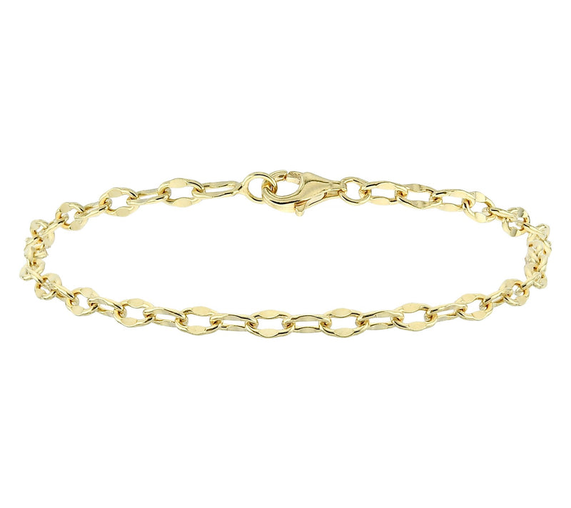 Silver Style 3.5mm Solid Mirror Link Chain Bracelet, Sterling — View 8