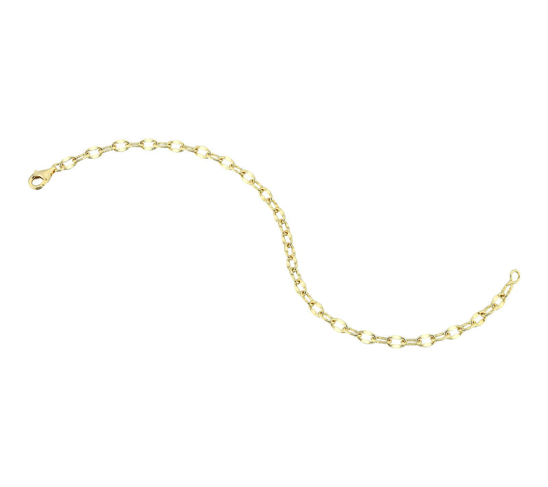 Silver Style 3.5mm Solid Mirror Link Chain Bracelet, Sterling — View 4
