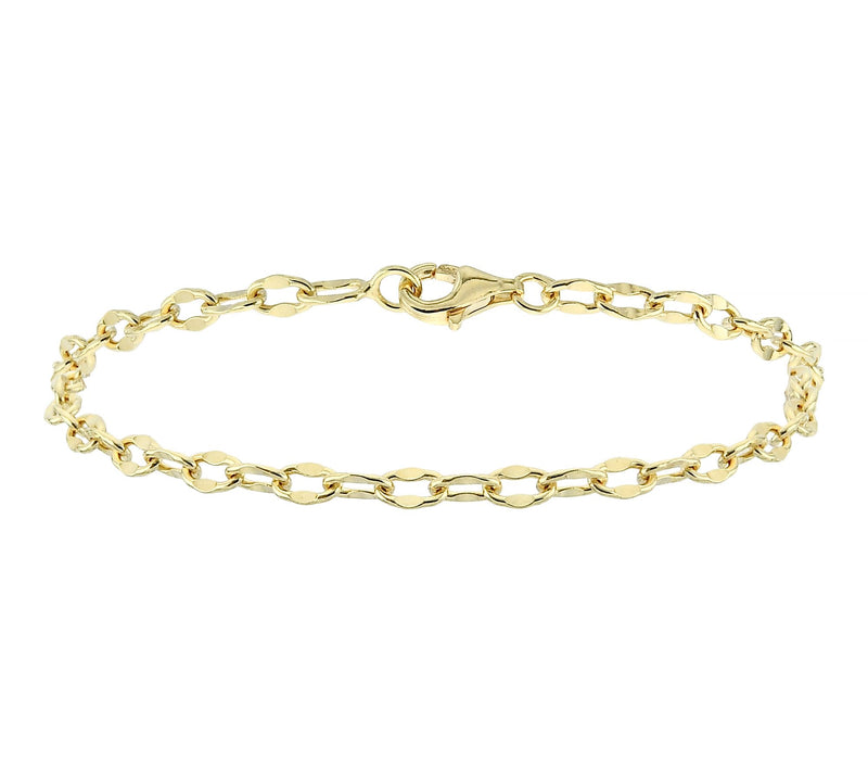 Silver Style 3.5mm Solid Mirror Link Chain Bracelet, Sterling — View 3