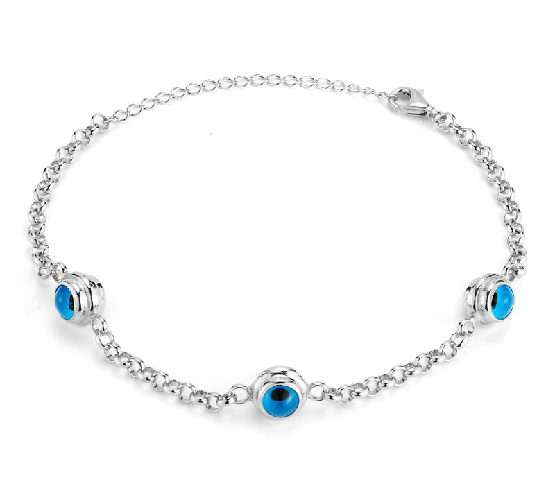 Sterlina Silver Triple Evil Eye Bracelet, Sterling — View 7