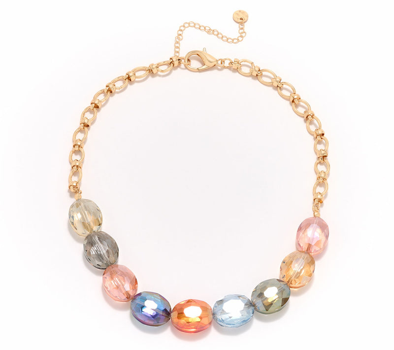 Susan Graver Faceted Oval Necklace — View 8