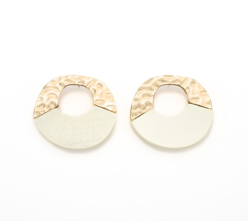 Susan Graver Hammered Look of Nature Earrings — View 6