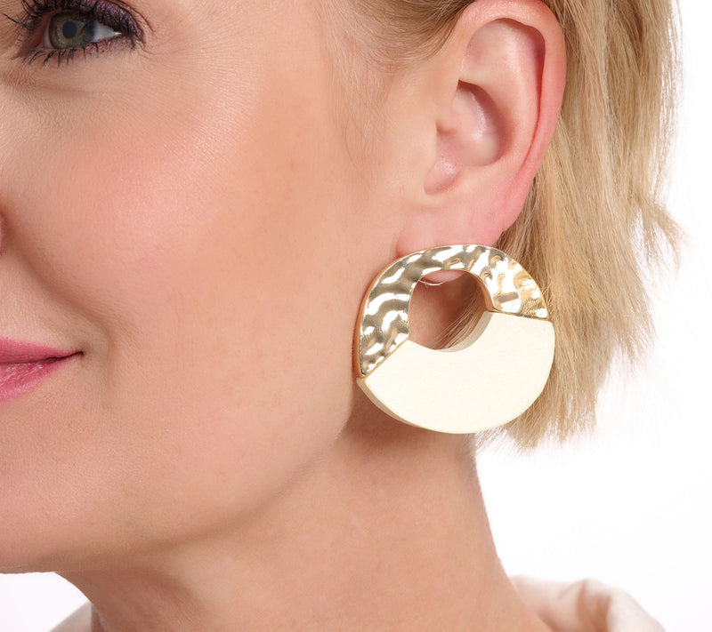 Susan Graver Hammered Look of Nature Earrings — View 3