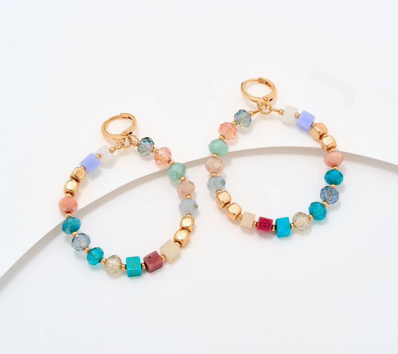 Susan Graver Mixed Media Hoop Earrings — Main view