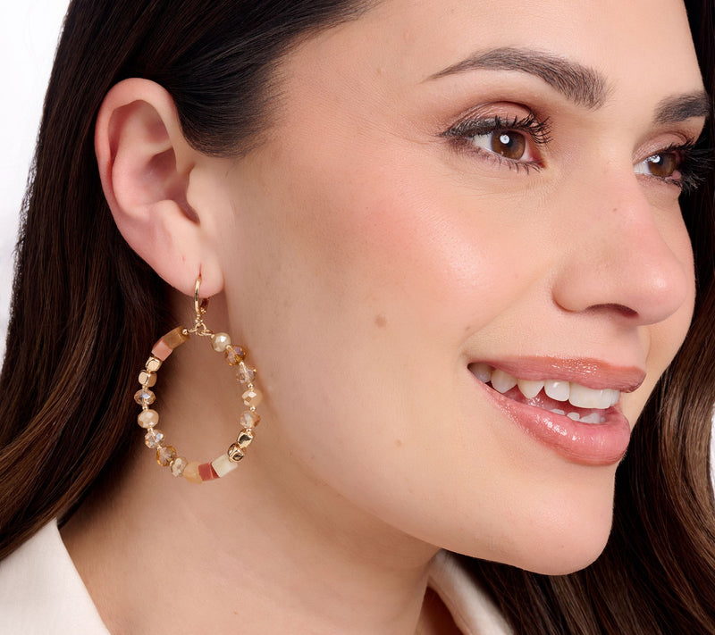 Susan Graver Mixed Media Hoop Earrings — View 2