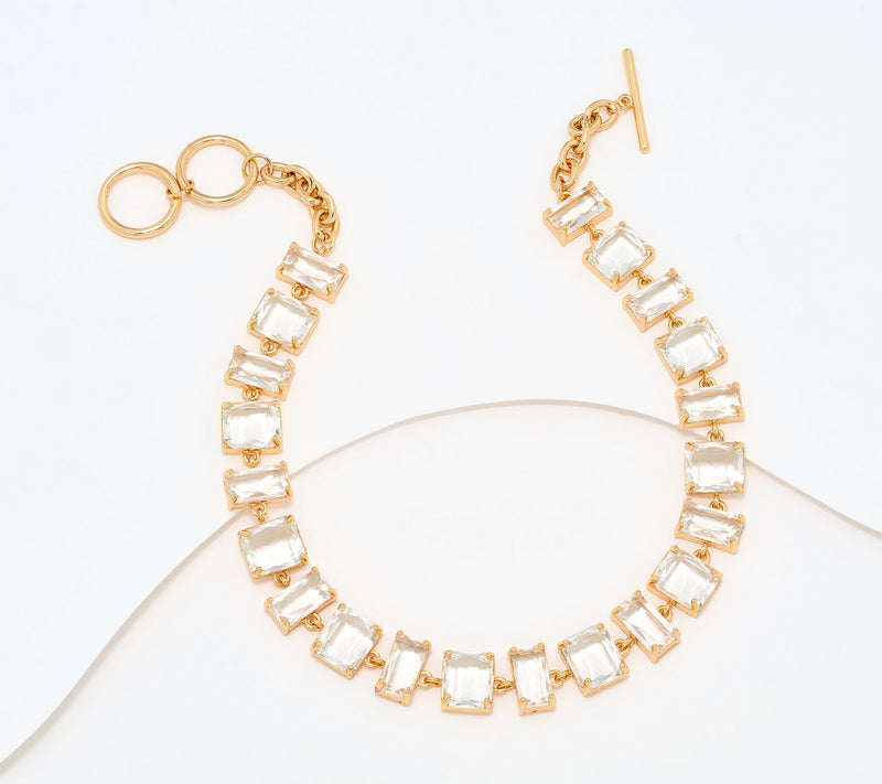 Susan Graver Squares and Rectangles Faux Crystal Necklace — View 7