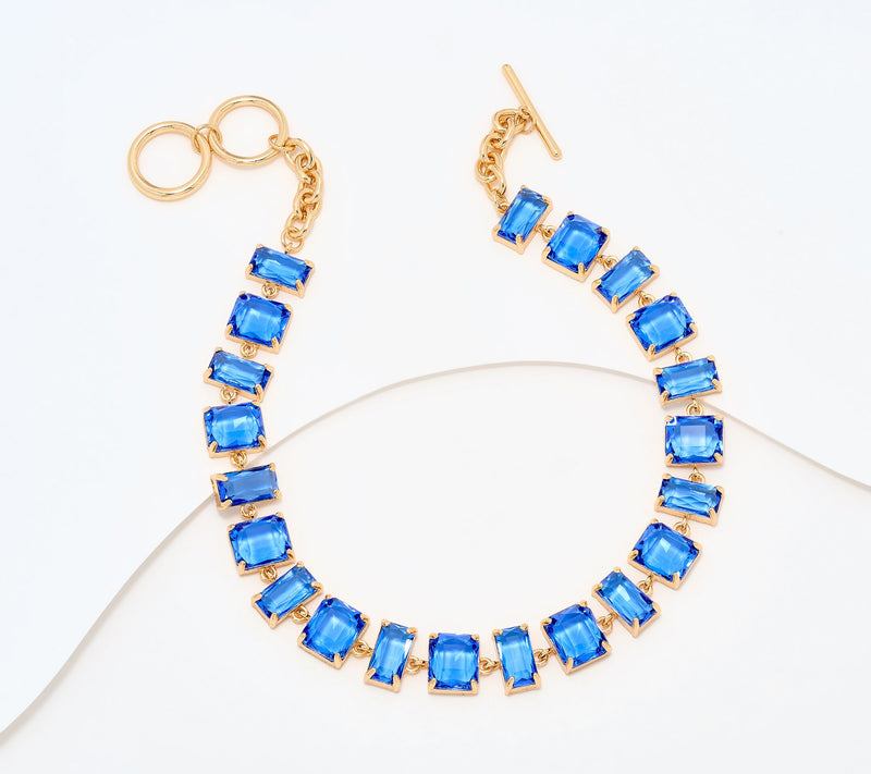 Susan Graver Squares and Rectangles Faux Crystal Necklace — View 8