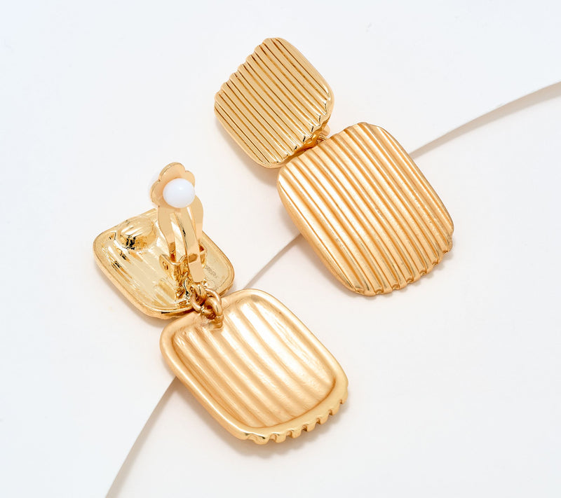 Susan Graver Classic Block Earrings — View 2
