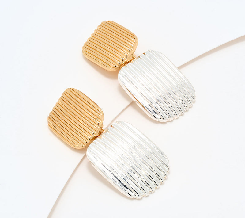 Susan Graver Classic Block Earrings — View 6