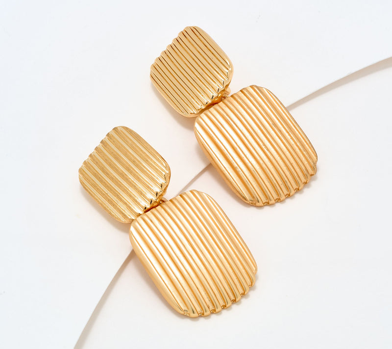 Susan Graver Classic Block Earrings — View 7