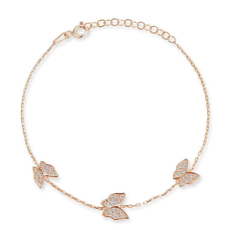 Sterlina Silver Triple Pave Butterfly Bracelet,Sterling — View 8