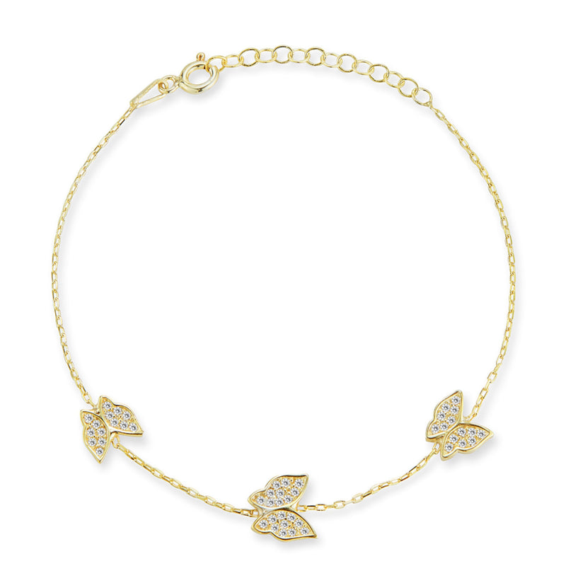 Sterlina Silver Triple Pave Butterfly Bracelet,Sterling — View 10