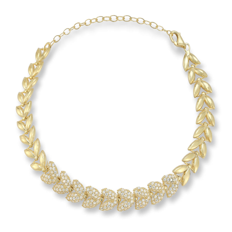 Sterlina Silver Pave Puffed Chevron Bracelet, Sterling — View 8