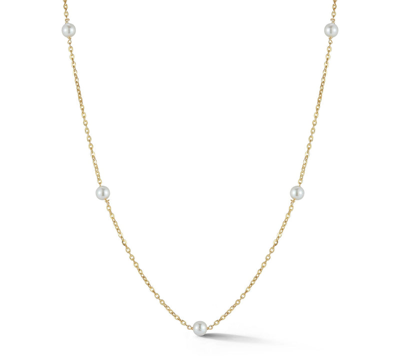 Sterlina Silver Cultured Pearl Station Necklace, Sterling — Main view