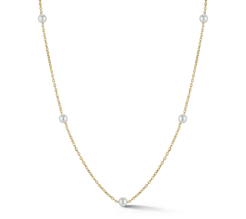 Sterlina Silver Cultured Pearl Station Necklace, Sterling — View 8