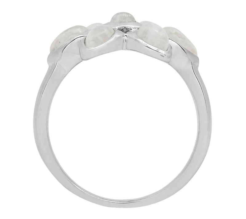 Affinity Gems Rainbow Moonstone Floral Ring, Sterling — View 5